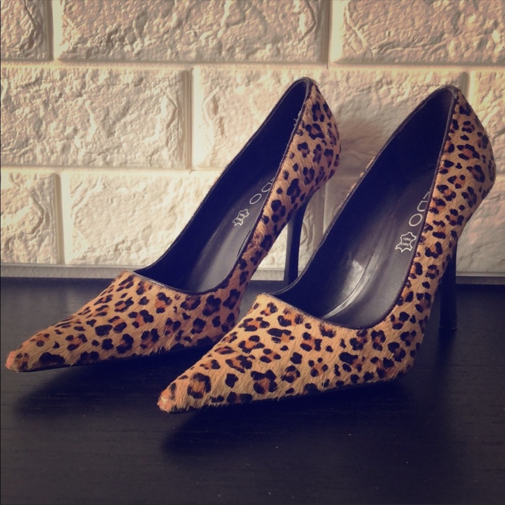 Horse Hair Leopard Heels